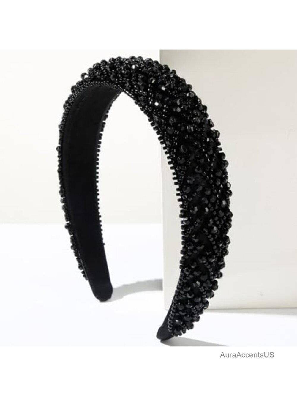 Handmade Rhinestone Crystal Headband Elastic Sparkle Hair Accessory